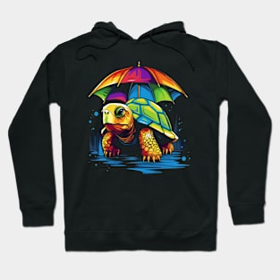 Tortoise Rainy Day With Umbrella Hoodie